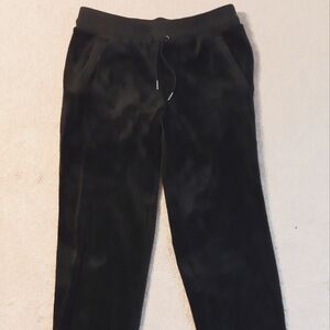 Athleta Cozy Karma velour fleece black joggers sweats MT